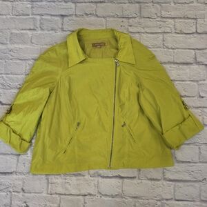 ELLEN TRACY Lime Green Lightweight Jacket – Size XL